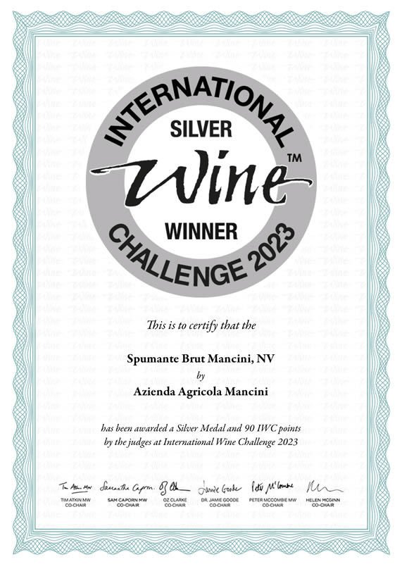 Mancini Vini: Medaglia d'Argento all’International Wine Challenge di Londra